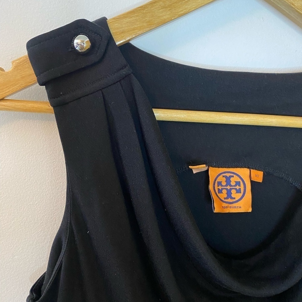 Tory Burch Cowl Front Button Shoulder Sleeveless Dress - Picture 5 of 9